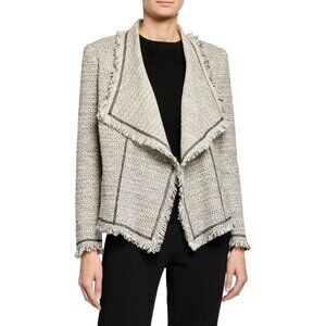 LAFAYETTE 148 - Tweed Fringe Draped Blazer